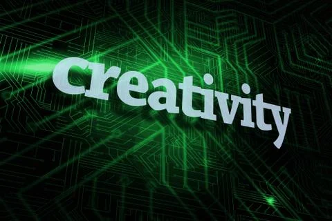 Creativity against green and black circuit board 스톡 일러스트