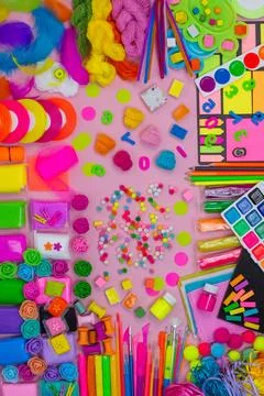 Creativity and handmade concept. Hobbies arts and crafts concept. Home worksh 스톡 사진