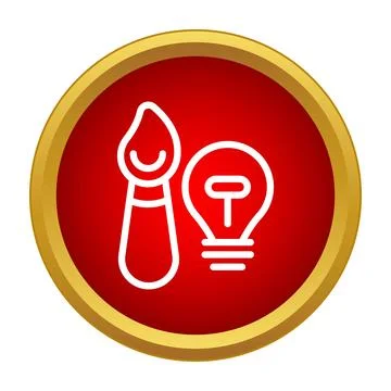Creativity and idea concept with paintbrush and light bulb Stock Illustration