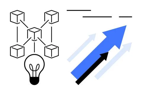 Creativity and Innovation Concept of Idea Development and Progress イラスト素材