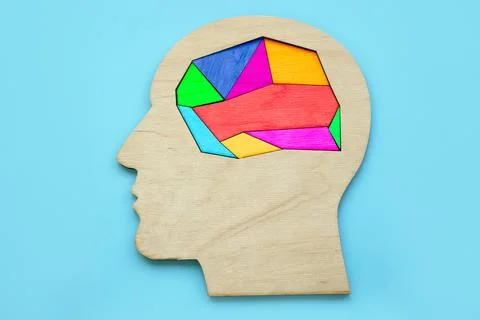 Creativity and positive emotions. Multi-colored human brain. Stock Photos