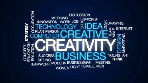 Creativity animated word cloud, text design animation. Stock Footage 75807316