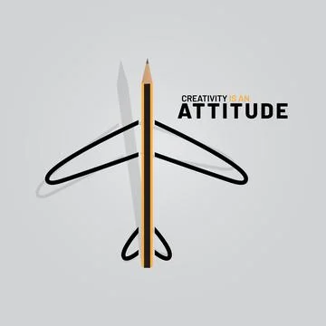 CREATIVITY IS AN ATTITUDE. Conceptual design Stock Illustration