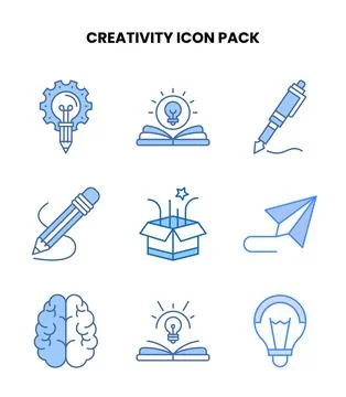 Creativity Blue UI Icons Pack Иллюстрация