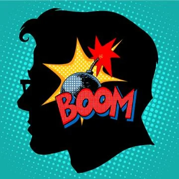 Creativity bomb in my head Stock Illustration