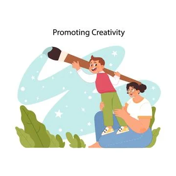 Creativity boost concept. Flat vector illustration Stock Illustration