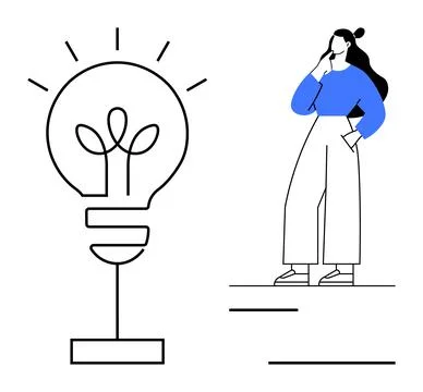 Creativity, brainstorming, innovation, problem-solving, inspiration, design p Illustrazione stock