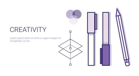Creativity Business Concept Process Of Creative Development Web Banner With Copy Stock Illustration