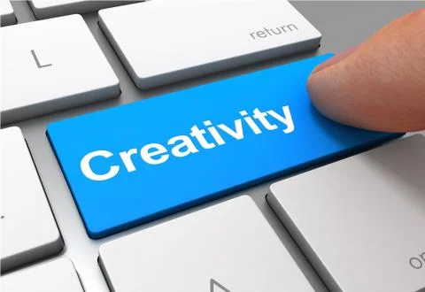Creativity button concept 3d illustration Stockillustratie