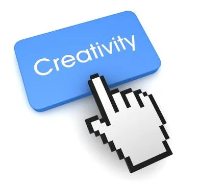 Creativity button concept 3d illustration 스톡 일러스트