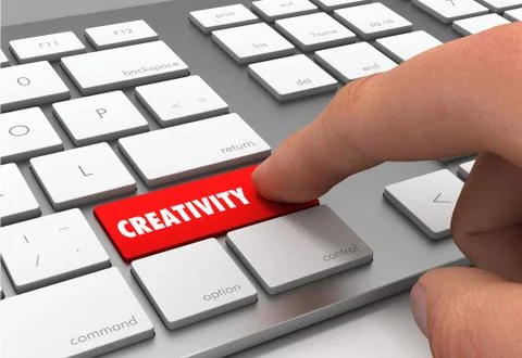 Creativity button concept 3d illustration 스톡 일러스트