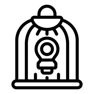 Creativity cage icon outline vector. Laptop work Stock Illustration