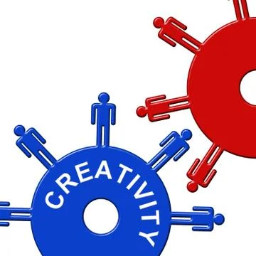  Creativity Cogs Representing Gear Wheel And Imagination Stock Illustration