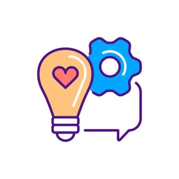 Creativity color line icon. Soft skills. Pictogram for web, mobile app, promo Stock Illustration
