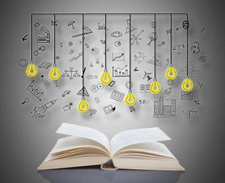 Creativity concept above a book Foto stock