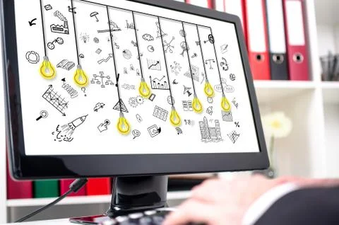 Creativity concept on a computer screen 스톡 사진