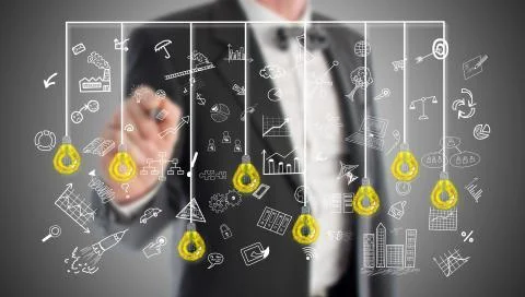 Creativity concept drawn by a businessman 写真素材