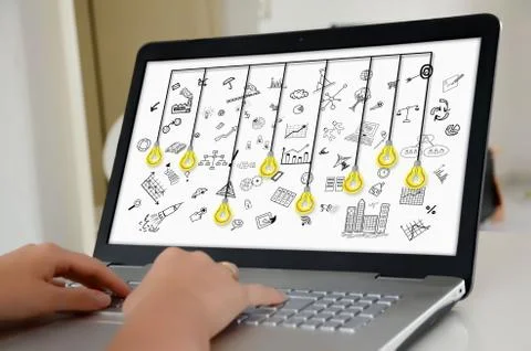 Creativity concept on a laptop screen Stock-Fotos