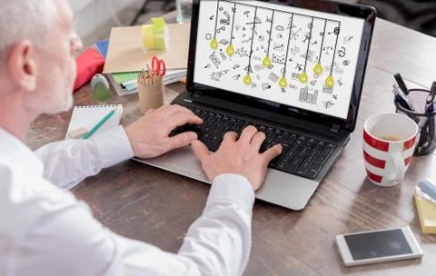 Creativity concept on a laptop screen 库存照片