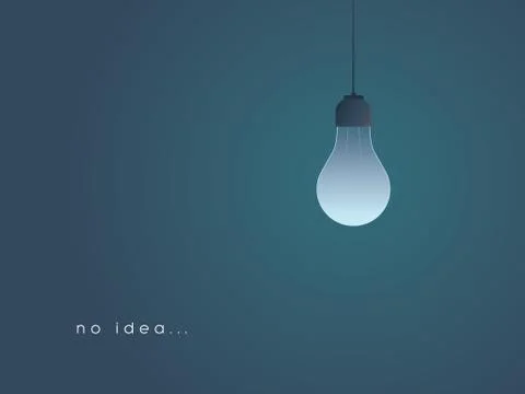 Creativity concept with lightbulb turned off. No idea concept. Stock Illustration