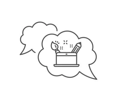 Creativity concept line icon. Graphic designer sign. Vector Illustrazione stock
