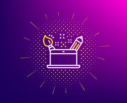 Creativity concept line icon. Graphic designer sign. Vector Illustrazione stock