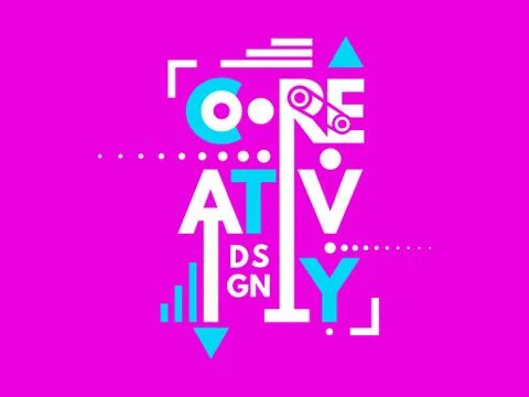 Creativity concept. Modern typography design. Trendy colors poster Stock-Illustration