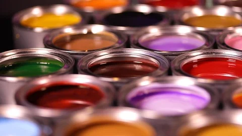 Creativity concept set of color brushes and can Stock Footage 97504651