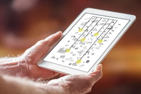 Creativity concept on a tablet 写真素材