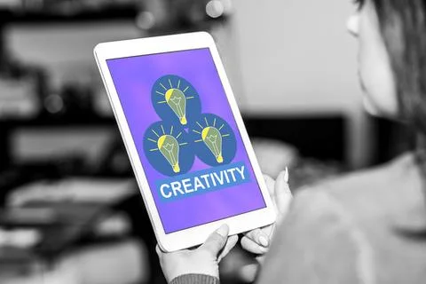 Creativity concept on a tablet 스톡 사진