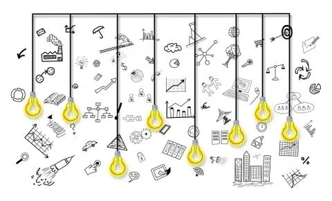 Creativity concept on white background Stock Illustration