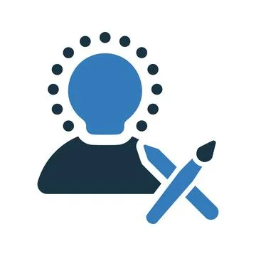 Creativity, design, designer icon. Illustrazione stock