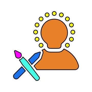 Creativity, design, designer icon. Illustrazione stock