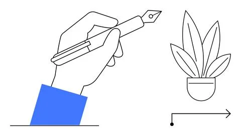 Creativity, design tools, artistic expression, minimalism, growth, direction. Stock Illustration