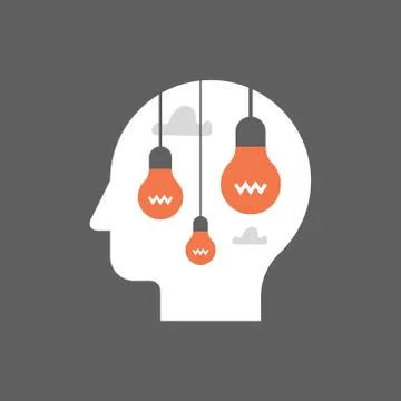 Creativity development, creative thinking, design solution Stock Illustration