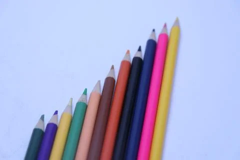 Creativity of different pencil colors Stock Photos