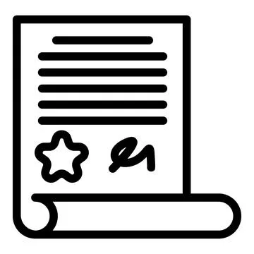 Creativity document icon, outline style Stock Illustration