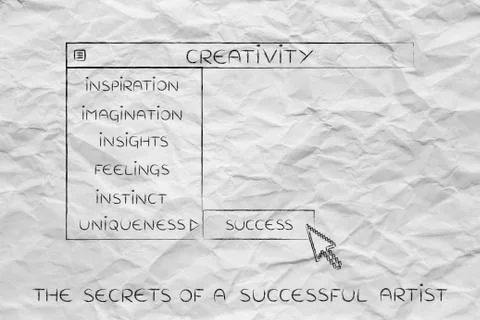 Creativity dropdown menu, select the best choices Stock Illustration