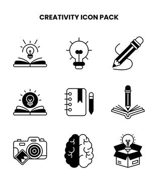Creativity DuoTone Bundle Icons Pack イラスト素材
