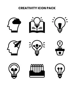 Creativity DuoTone Collection Icons Pack Stock Illustration