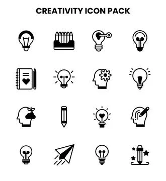 Creativity DuoTone Collection Icons Pack Stock Illustration