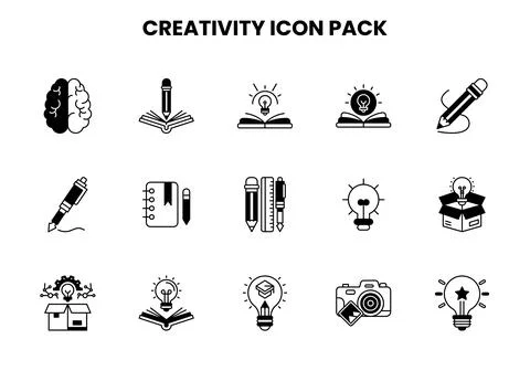 Creativity DuoTone Graphics Icons Pack イラスト素材