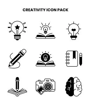 Creativity DuoTone Graphics Icons Pack Stock Illustration