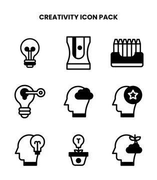 Creativity DuoTone Scalable Icons Pack Stock Illustration