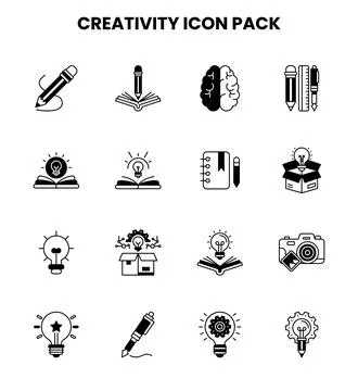 Creativity DuoTone Scalable Icons Pack Иллюстрация