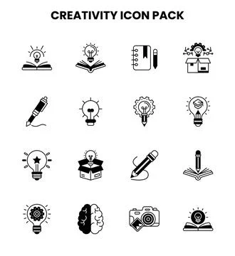 Creativity DuoTone UI Icons Pack Stock Illustration