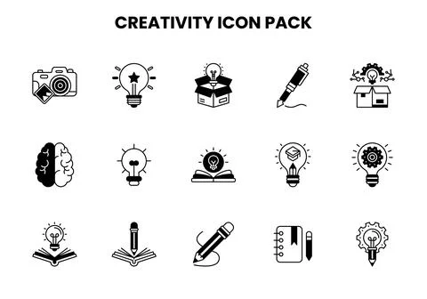 Creativity DuoTone UI Icons Pack 스톡 일러스트