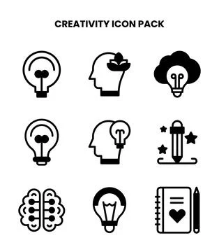 Creativity DuoTone UI Icons Pack Stock Illustration