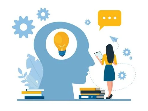 Creativity, education, brain power concept Stock Illustration