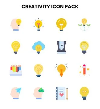 Creativity Flat Set Icons Pack イラスト素材